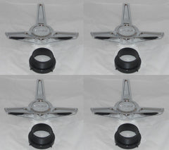 4 - BOSS 338 SPINNERS + WHEEL RIM ADAPTERS FOR 3271 CENTER CAPS *SEE DESCRIPTION
