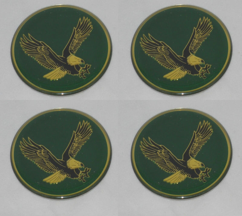 4 - GREEN BIRD EAGLE LOGO WHEEL RIM CENTER CAP ROUND DECAL STICKER 1-15/16" 49mm
