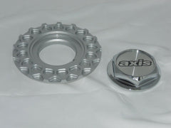 AXIS KLASSIC MESH SILVER WHEEL RIM CENTER CAP THREADED THREAD ON 6-3/4