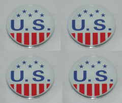 4 - U.S. MAGS WHEEL RIM CENTER CAP EMBLEM STICKER LOGO 1-3/4