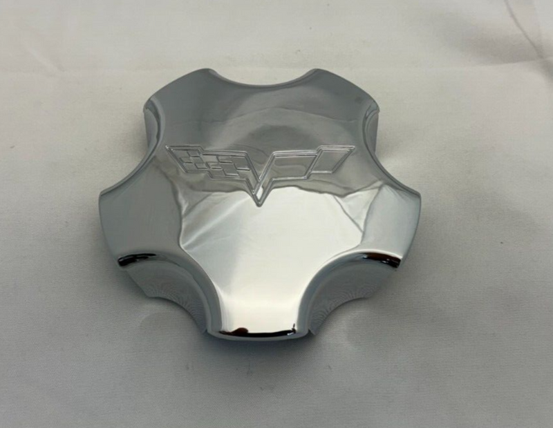 05 06 07 Chevy Corvette C6 Embossed Flags Chrome Wheel Center Cap C8650-2-CAP