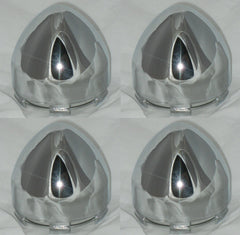 SET OF 4 FITS ECO 820 DANTE KMC BULLET DOME WHEEL RIM CHROME CENTER CAP 1002716