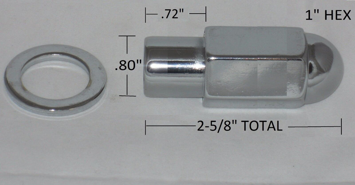 (8) FOOSE DRIV DUALLY CUSTOM WHEEL RIM CHROME LUG NUT MAG SHANK 14x2.0