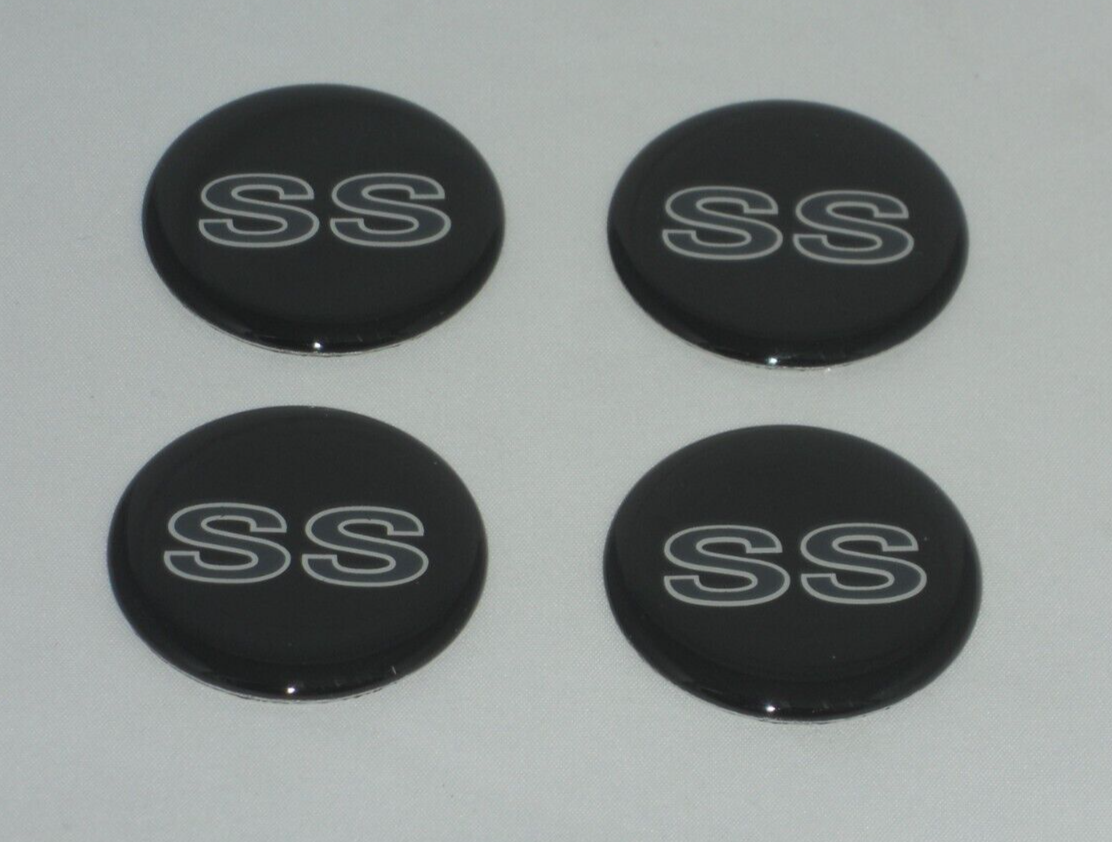 4 CHEVROLET GRAY SS WHEEL RIM CENTER CAP EMBLEM STICKER LOGO 1-3/4 ...