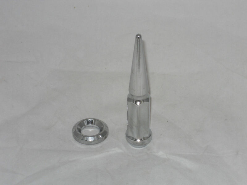 Spike Dually Wheel Rim Lug Nut Kit - Chrome 14mm X 1.5 Flat Seat With Washers & Center Caps