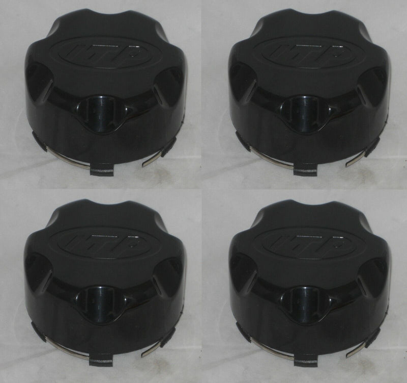 4 CAP DEAL ITP GLOSS BLACK PLASTIC SNAP IN WHEEL RIM CENTER CAPS B110BX 4x110