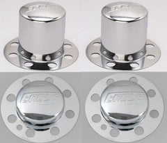 SET OF 4 DUALLY 8 LUG EAGLE ALLOYS CHROME WHEEL CENTER CAPS 3109-06 3108-06