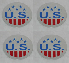 4 - U.S. MAGS VINTAGE WHEEL RIM CENTER CAP STICKERS LOGO 2