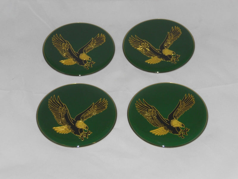 4 - GREEN EAGLE BIRD WHEEL RIM CENTER CAP ROUND STICKER LOGO 2.75" / 70mm DIA