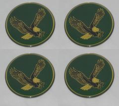 # 4 - GREEN BIRD EAGLE LOGO WHEEL RIM CENTER CAP ROUND DECAL STICKER 1-3/4