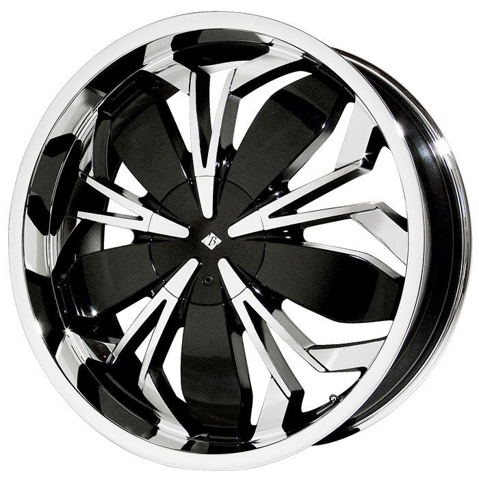 BLACK ICE WIDOW VB3 C-VB3-C SJ710-03 RIM WHEEL CHROME BLACK CENTER CAP W/ SCREW