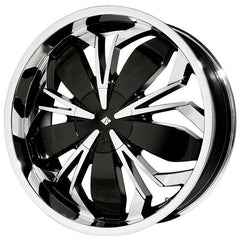 BLACK ICE WIDOW VB3 C-VB3-C SJ710-03 RIM WHEEL CHROME BLACK CENTER CAP W/ SCREW