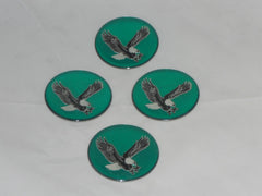 4 - GREEN EAGLE BIRD WHEEL RIM CENTER CAP ROUND STICKER LOGO 1.75