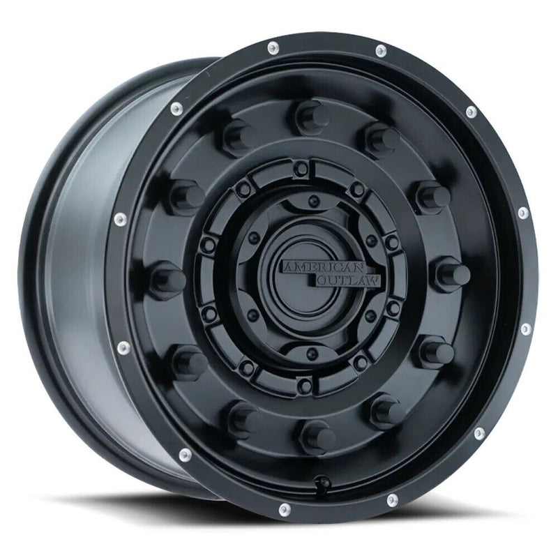 American Outlaw Dusty Road Satin Black Wheel Center Cap Rim GT208 CAP1046