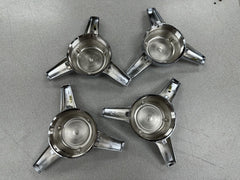 4 - THREADED MOUNT SPINNER TRIBAR KNOCKOFF ONLY NO BASES WHEEL RIM CENTER CAPS