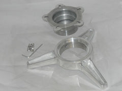 4 - POLISHED ALUMINUM U.S. MAGS WHEEL RIM CENTER CAPS TRIBAR KNOCKOFF SPINNERS