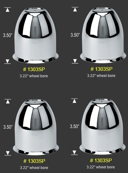 4 CAP DEAL 3.22" SHAFT BASE DIAMETER BORE PUSH THRU WHEEL RIM CHROME CENTER CAP