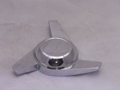 SET OF 4 SWEPT STUD MOUNT SPINNER TRIBAR KNOCKOFF CHROME WHEEL RIM CENTER CAPS