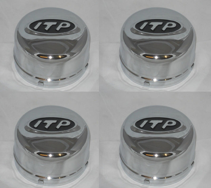 4 CAP DEAL ITP CHROME METAL SNAP IN STEEL WHEEL RIM CENTER CAP C110BX ...