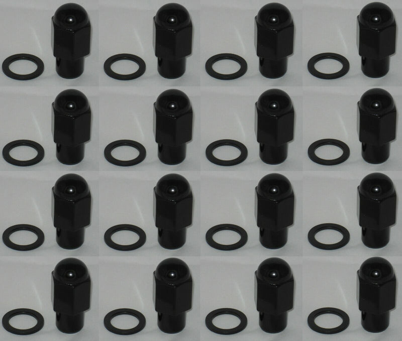 32  - BLACK DUALLY WHEEL RIM LUG NUT .80" LONG MAG SHANK 14MM 1.5 WITH WASHERS