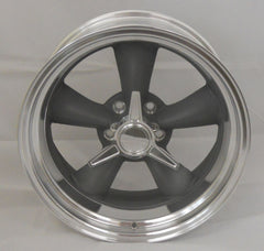 4 POLISHED ALUMINUM SPINNER TRIBAR KNOCKOFF WHEEL RIM CENTER CAP 5 DOG EAR BASE