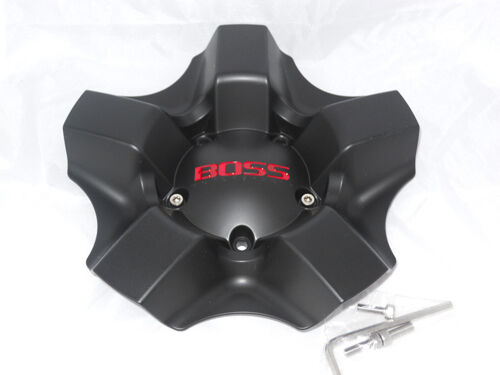 RARE RED LETTER BOSS MOTORSPORTS 333 FLAT BLACK WHEEL RIM CENTER CAP A ...