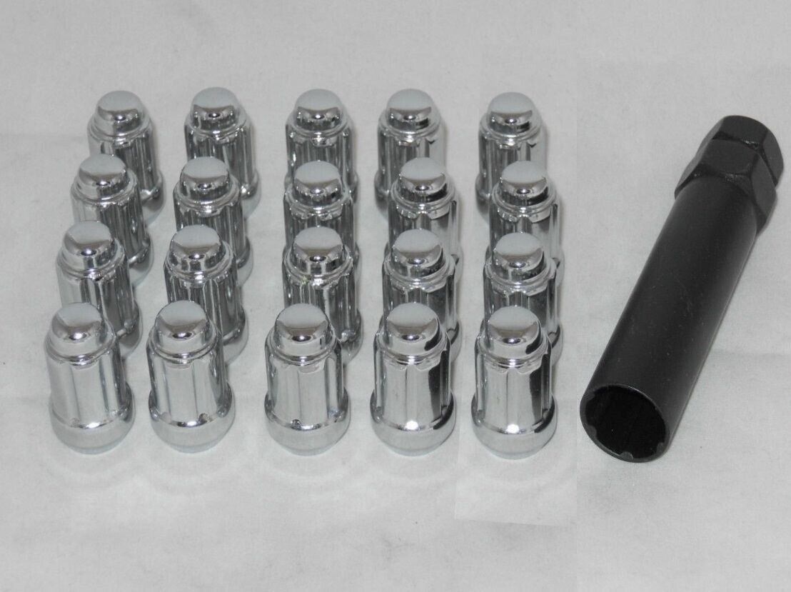 20 Chrome Short Duplex Spline Drive Acorn 14x2 Lug Nut Kit with 20 Chrome Short Duplex Spline Drive Acorn 14x2 Lug Nut Kit with